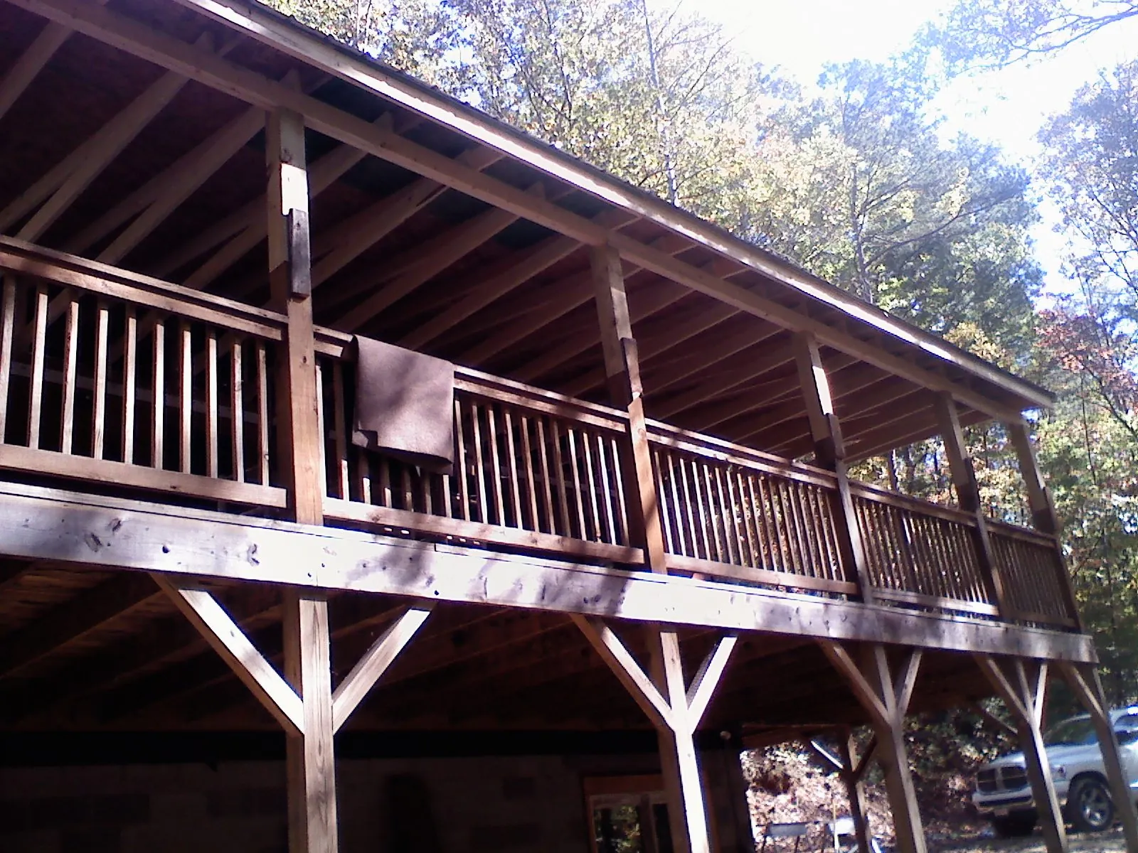 Timber framing under a new elevated porch and deck — Roof Leak Repair in Sierra Madre by Roofing Brothers